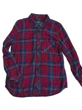 Rails Women's Button Front Top M Country Western Nineties Revival Plaid Flannel